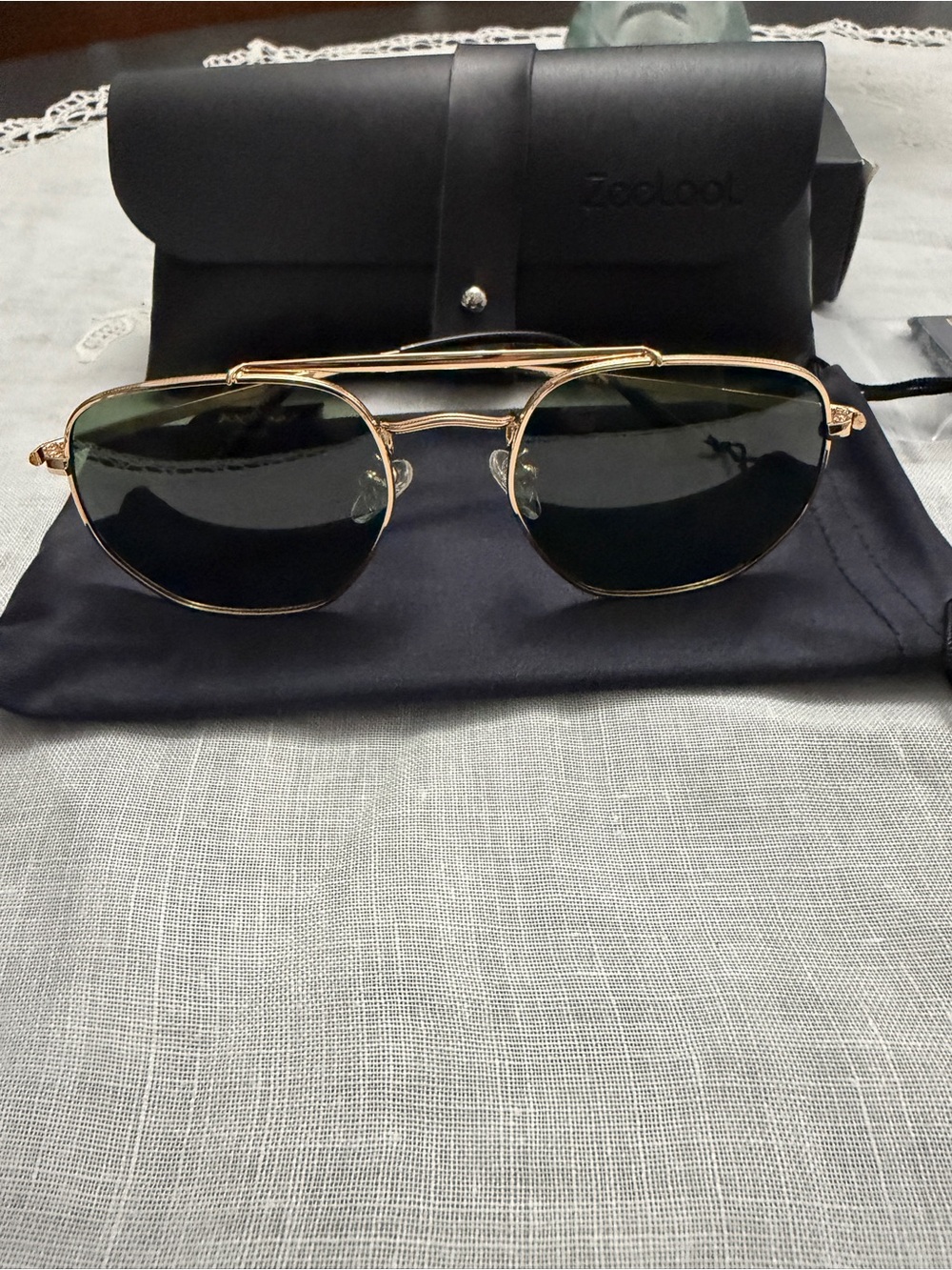 ZeeCool Gold Aviator Sunglasses with Dark  Lenses
